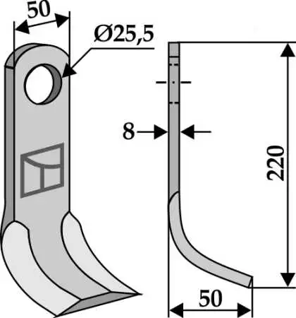 Y-Messer 220x50mm